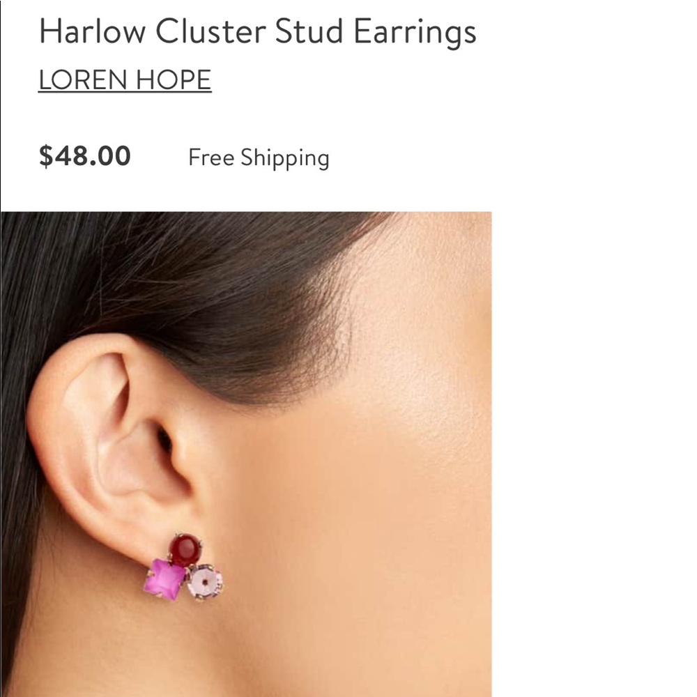 Loren Hope Harlow Cluster Stud Earrings in Pink and Red